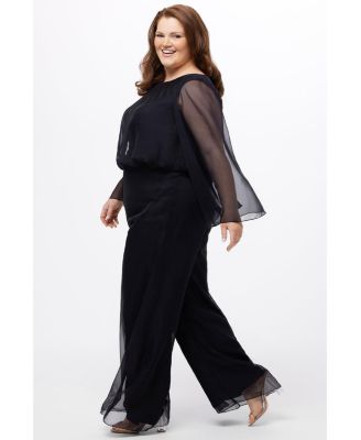 Women's Scoop Neck Wide Leg Jumpsuit with Sleeves