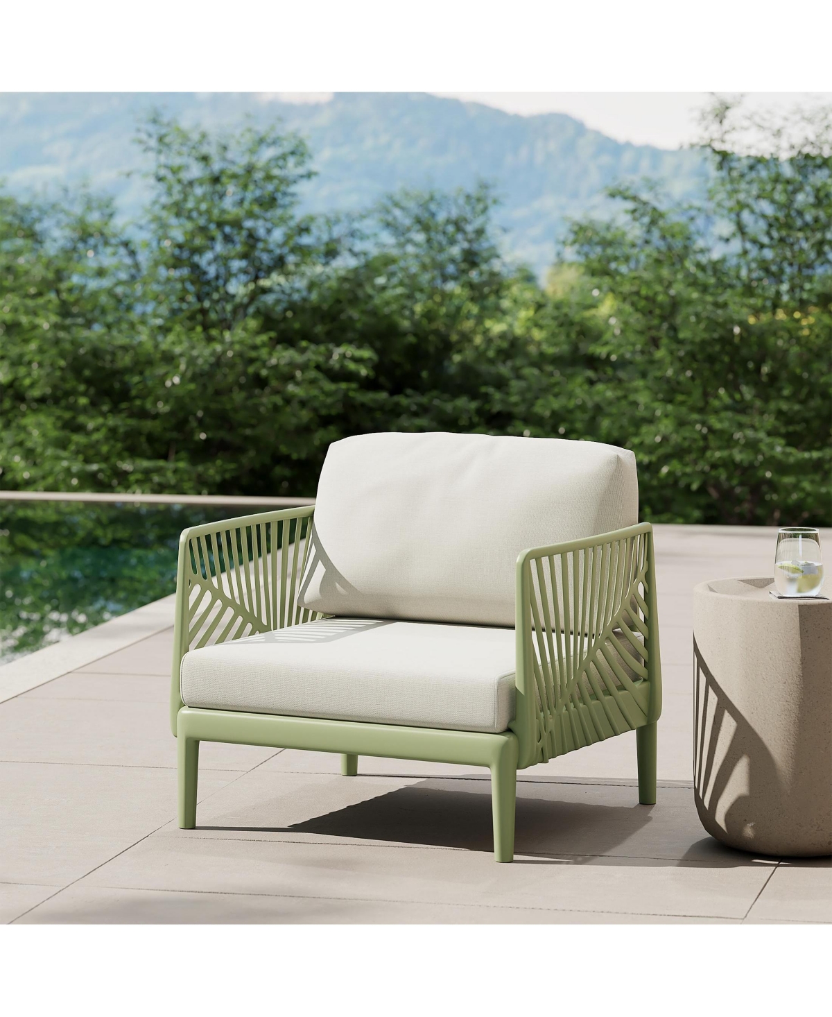 Modern Outdoor Polypropylene Resin Deep Seating Patio Club Chair