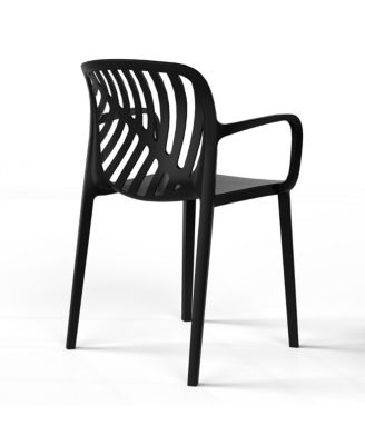 3-Piece Outdoor Resin Patio Bistro Table Set with Stackable Patio Dining Side Chairs For 2