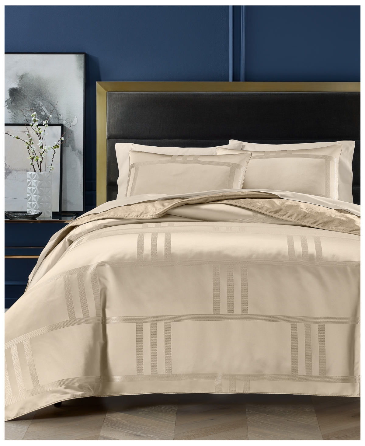 Hotel Collection Structure Gold 3-Pc. Duvet Cover Set, King, Exclusively at Macy's