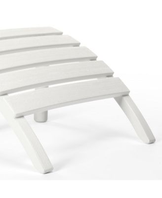 3-Piece HDPE Outdoor Patio Adirondack Chair with Ottoman and 18" Side Table Set