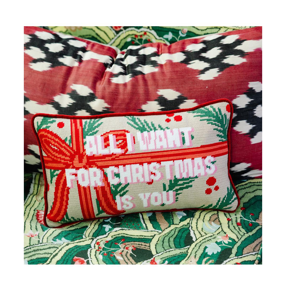 Furbish Needlepoint Pillow – Holiday Collection
