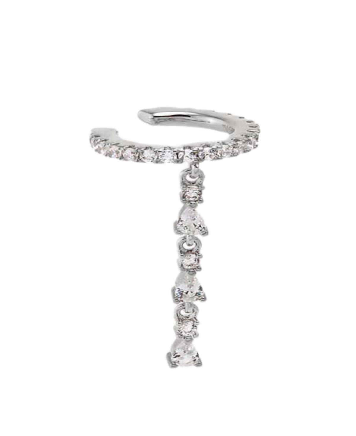 By Adina Eden Cubic Zirconia Gold Plated Tennis Short Drop Cuff Earrings In Brown