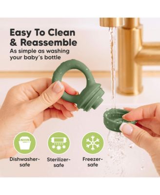 2-Pack Prep Baby Food Feeder, BPA-Free Silicone Baby Fruit Feeder for Teething, 6-12 Months BLW Feeding Essentials