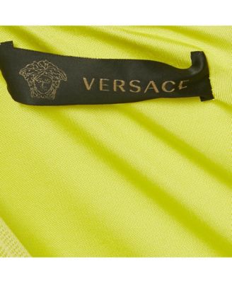 Women's Neon Yellow Embellished Detail Mesh & Jersey Short Dress