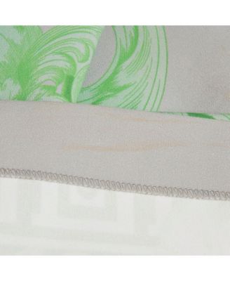 Women's Collection Grey /green Printed Cotton & Crepe Sheath Dress