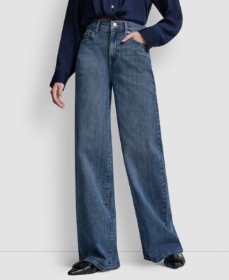 DKNY Jeans - Petite High-Rise Modern Wide Leg Jeans