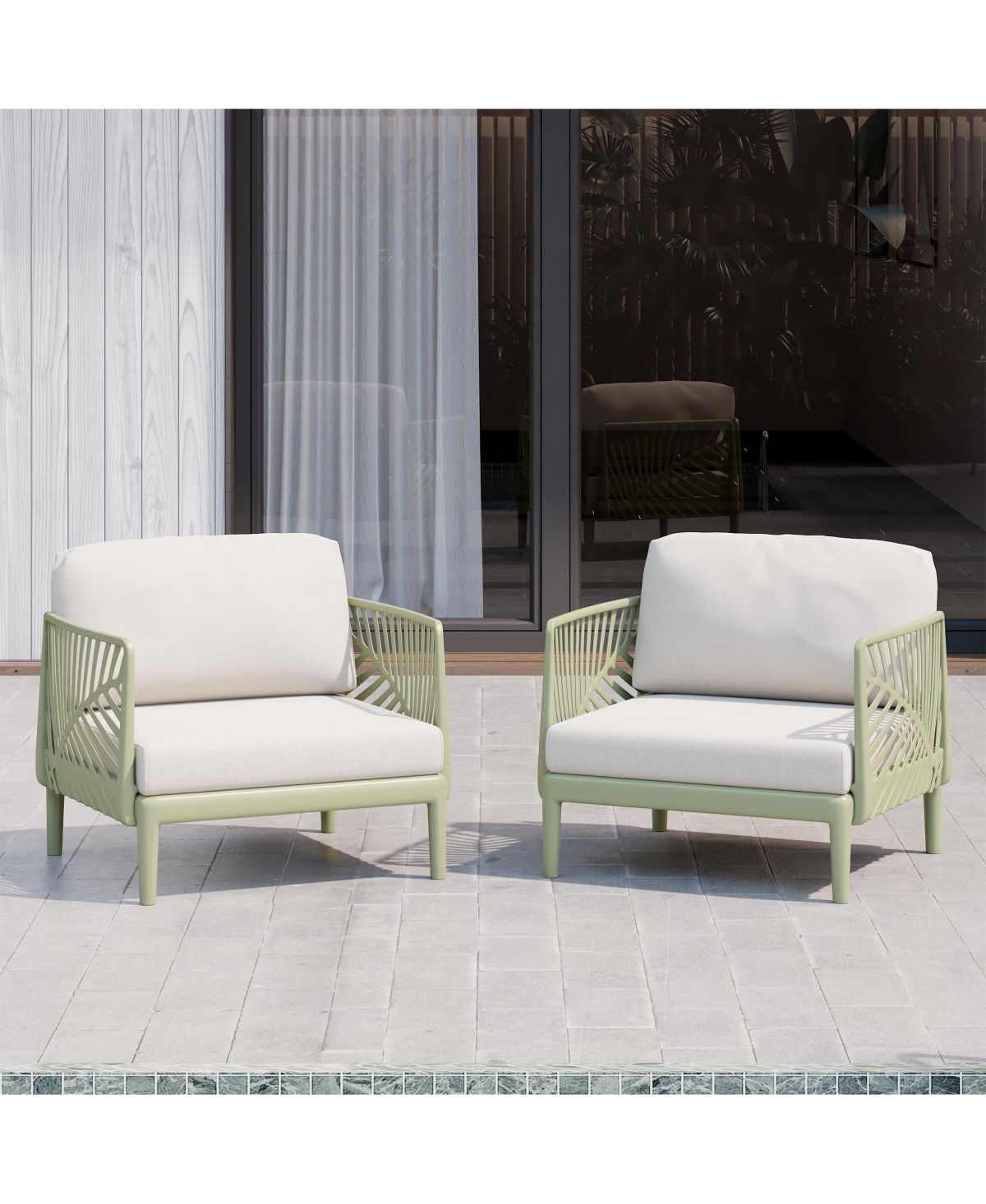 WestinTrends Modern Outdoor Polypropylene Resin Deep Seating Patio Club Chair (Set of 2)