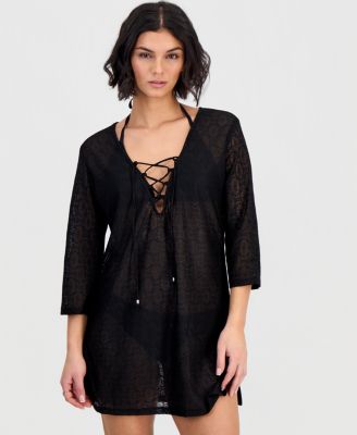 Women's Lace-Up Tunic Cover-Up