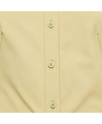 Women's Green Cotton Blend Draped Le Raphia Shirt Dress