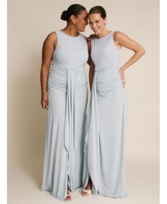 Women's Drape Gathered Sleeveless Stretch Dress