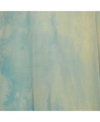 Women's Blue Abstract Print Silk Lace-Up Mini Dress