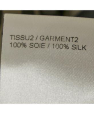 Women's Black/white Printed Silk Sleeveless Knee-Length Dress