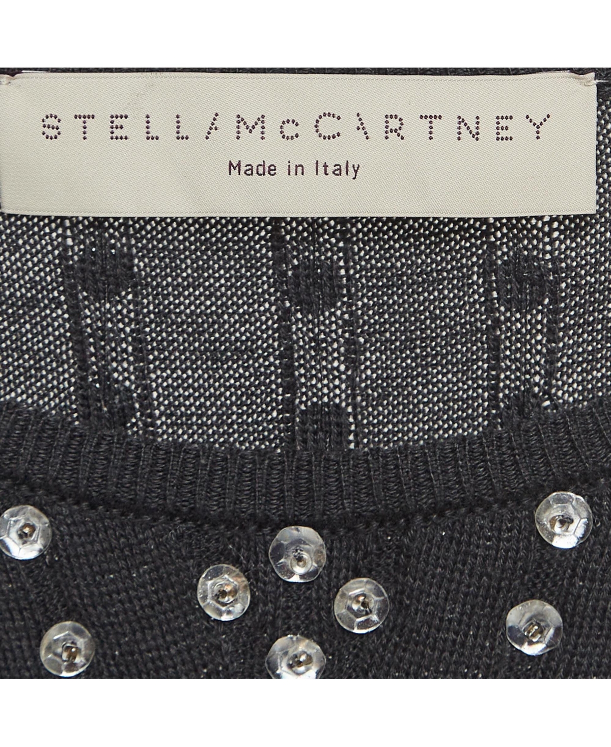 Pre-Owned Stella Mccartney Women's Black Embellished Cotton Knit Mini Tank Dress