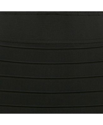 Women's Black Knit Lace-Up Long Sleeve Mini Dress