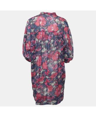 Women's Etoile Pink/blue Abstract Print Maze Dress