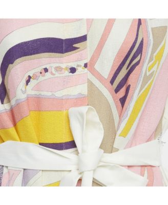 Women's Multicolor Printed Cotton & Linen Frayed Mini Dress