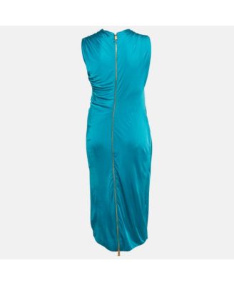 Women's Blue Jersey Ruched Bodycon