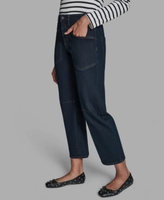 Women's Seamed Barrel Mid-Rise Jeans