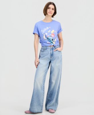 Juniors' High-Rise Wide-Leg Jeans