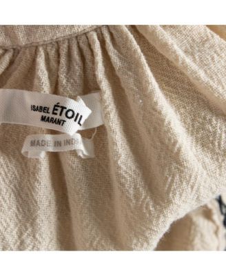 Women's Etoile Off White Embroidered Ruffled Oversized Top