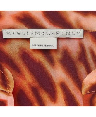 Women's Multicolor Print Silk Buttoned Shirt Blouse