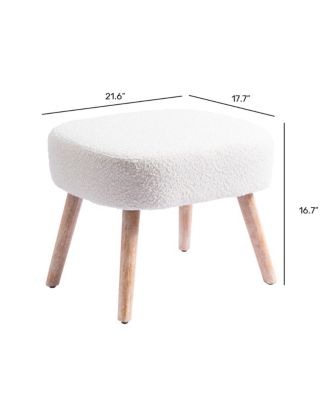 4 Piece  Upholstered Boucle Accent Chair and Ottoman Sets