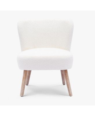 4 Piece  Upholstered Boucle Accent Chair and Ottoman Sets