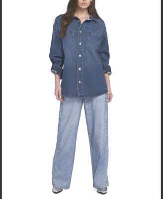 Women's Feather Soft Denim Shirt Button Down Top