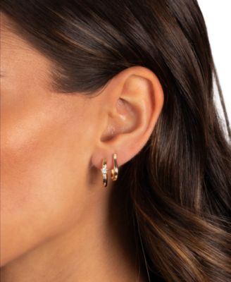 The Ovals Gold Plated Huggie Earring Combo Set