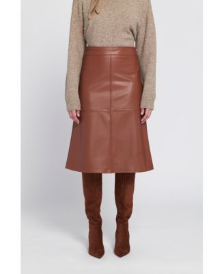 Women's A-Line Faux Leather Skirt