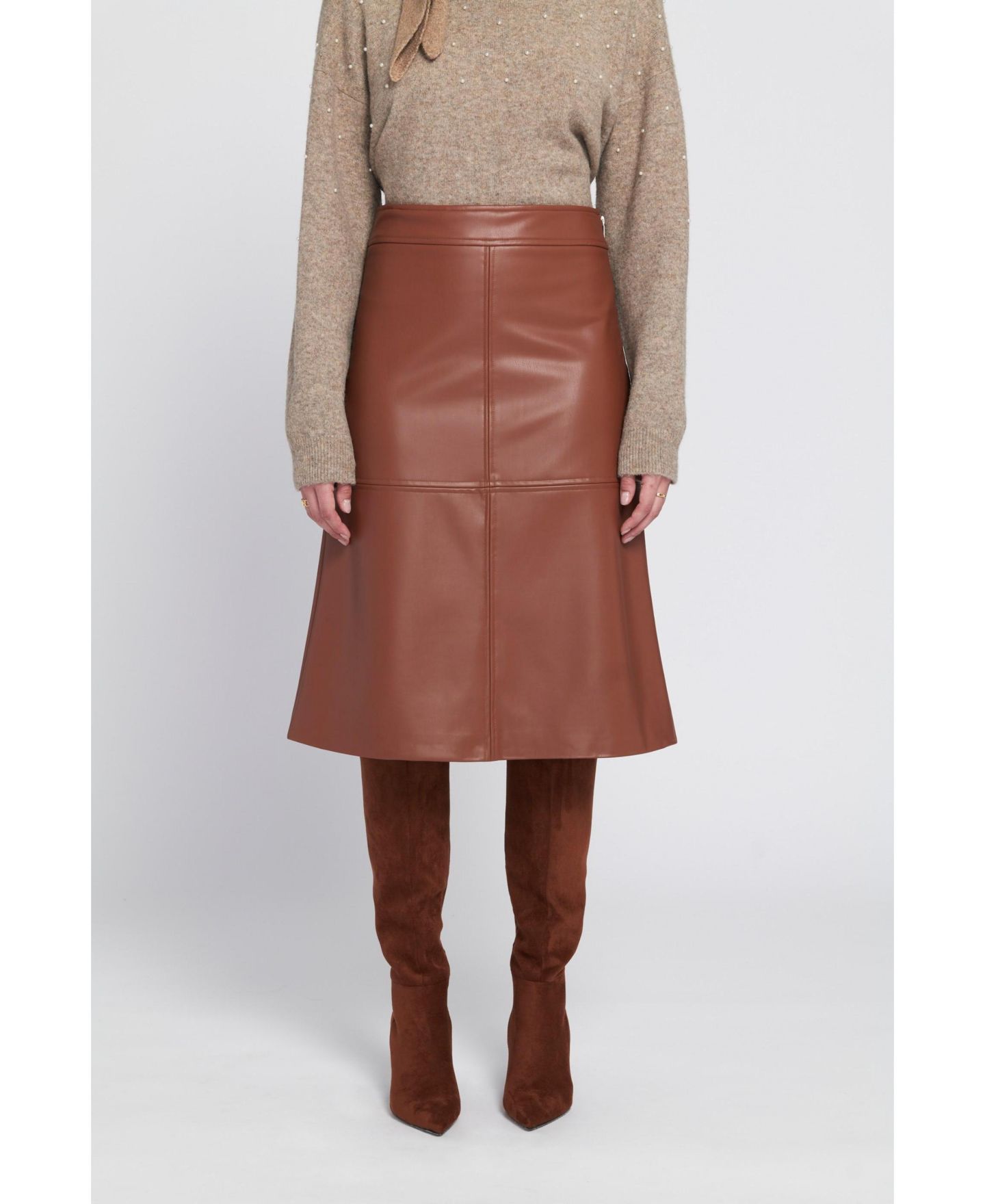 Женская юбка ELLE Collection A-Line Faux Leather — фото 2