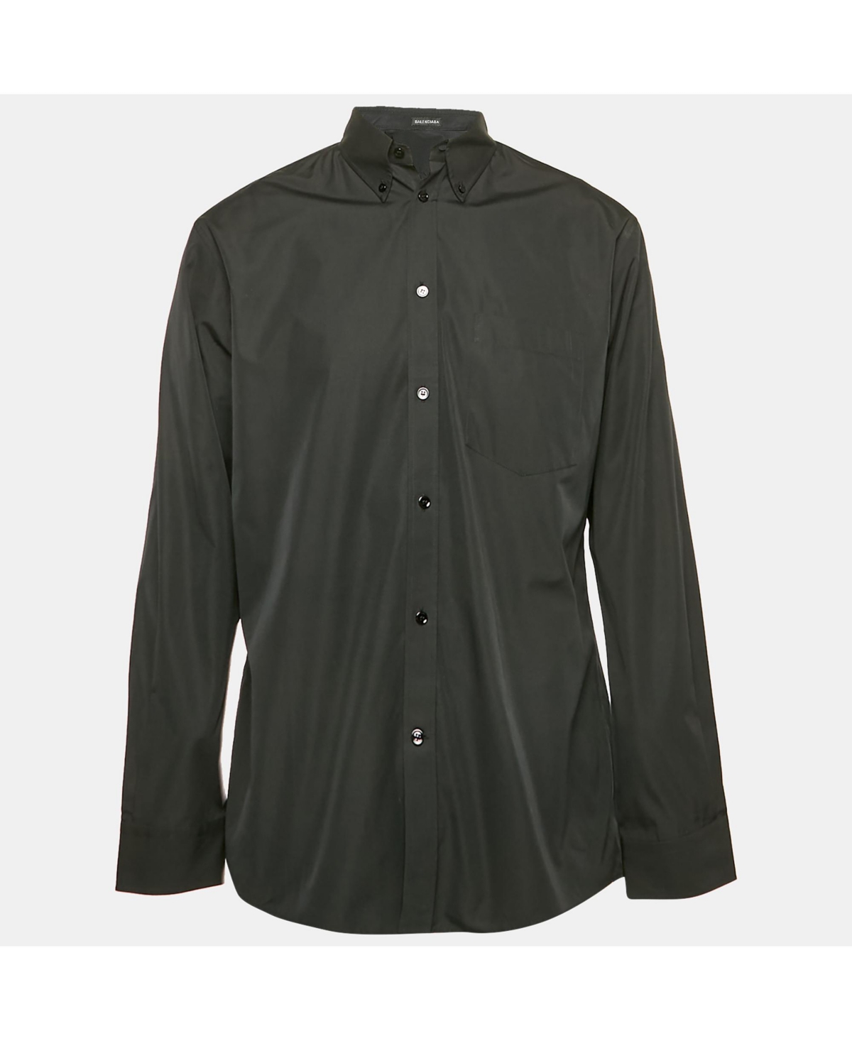 Pre-Owned Balenciaga Men's Black Cotton Long Sleeve Shirt