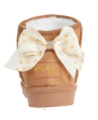 Girls' Toddler 5T-10T Bow Detail Winter Boots