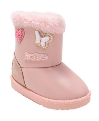 Girls' Toddler 5T-10T Embroidered Patches Winter Boots