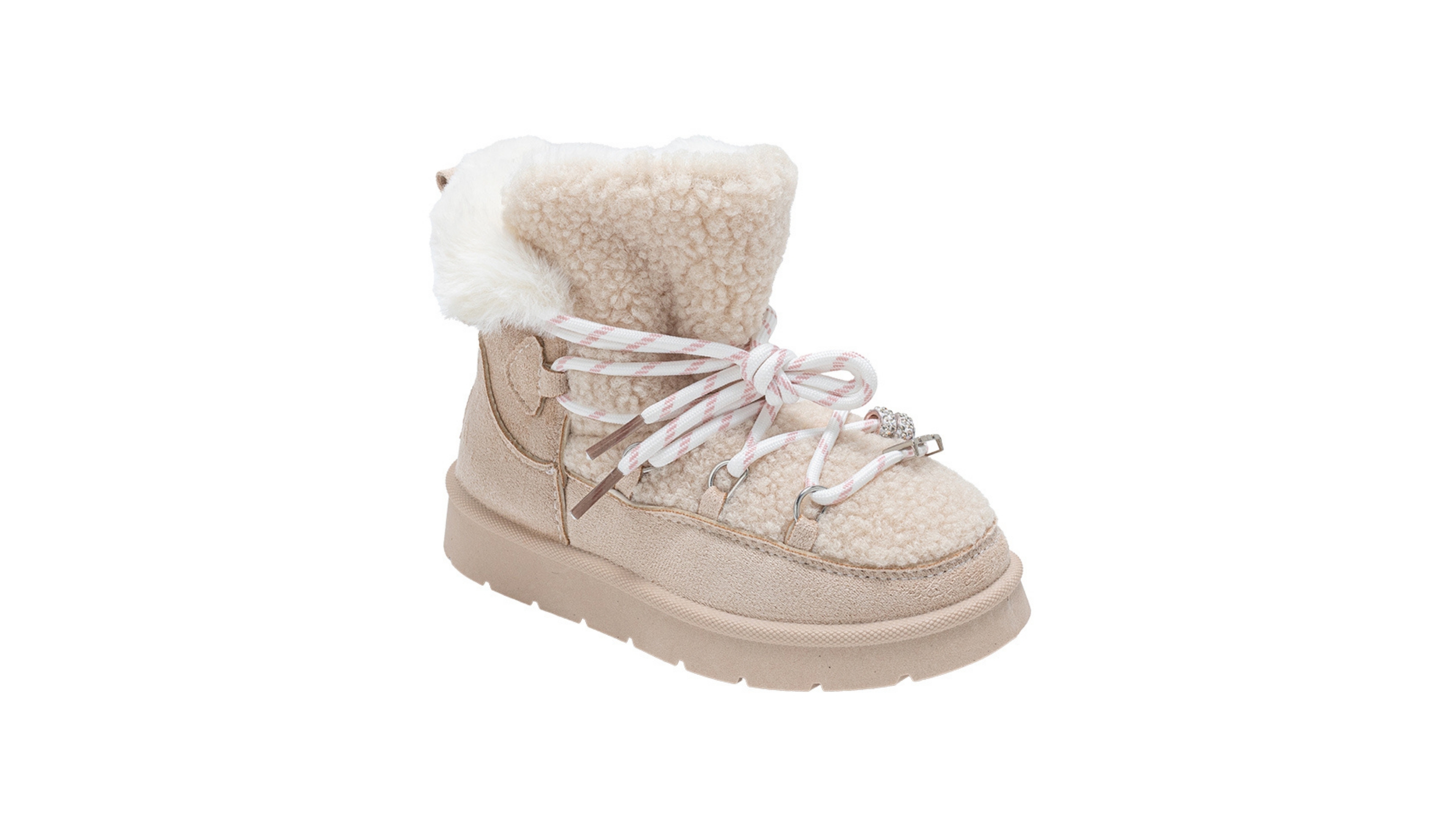 Bebe Girls' 1-13 Lace-Up Logo Charm Winter Boots