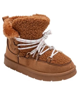 Girls' 1-13 Lace-Up Logo Charm Winter Boots