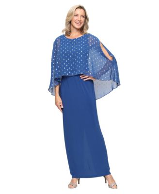 Petite Crewneck Foil Overlay Dress