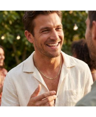 4.5MM Link Wide Strong Shiny Silver and Gold Tone Stainless Steel Link Figaro Chain Necklace