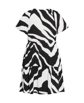 Women's Frill Mini Print Dress