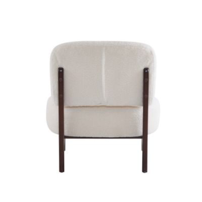 Beige Linen Rocking Recliner Chair – Modern Home Furniture with Wood Legs, Side Pocket & High Back