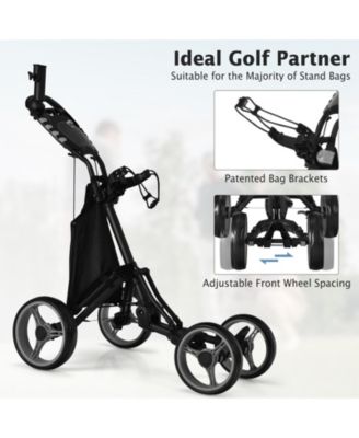 Golf Push Pull Cart with Foot Brake