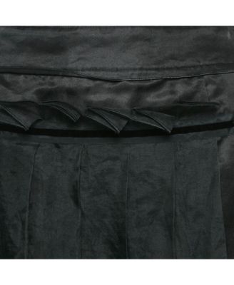 Women's Black Crepe Pleated Mini Skirt