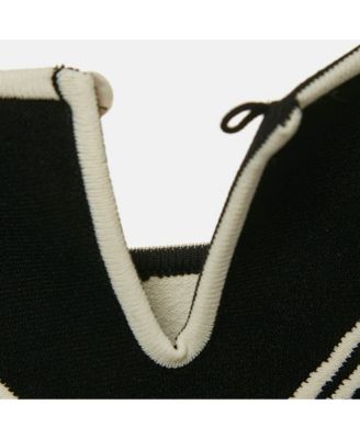 Women's Black Floral Embossed Knit Crop Top