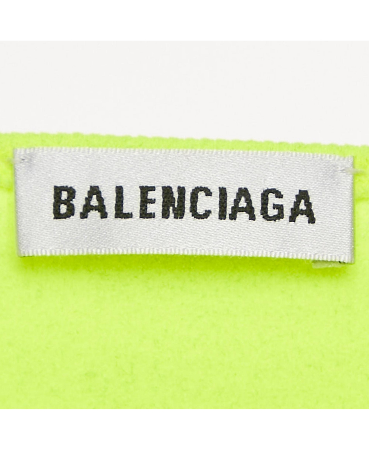 Pre-Owned Balenciaga Women's Acid Green Logo Print Mesh Jersey Fitted Top