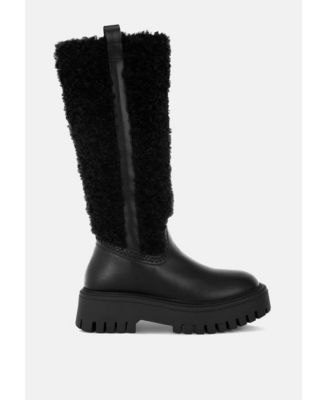Womens Lapland Fur Detail Calf Length Boots