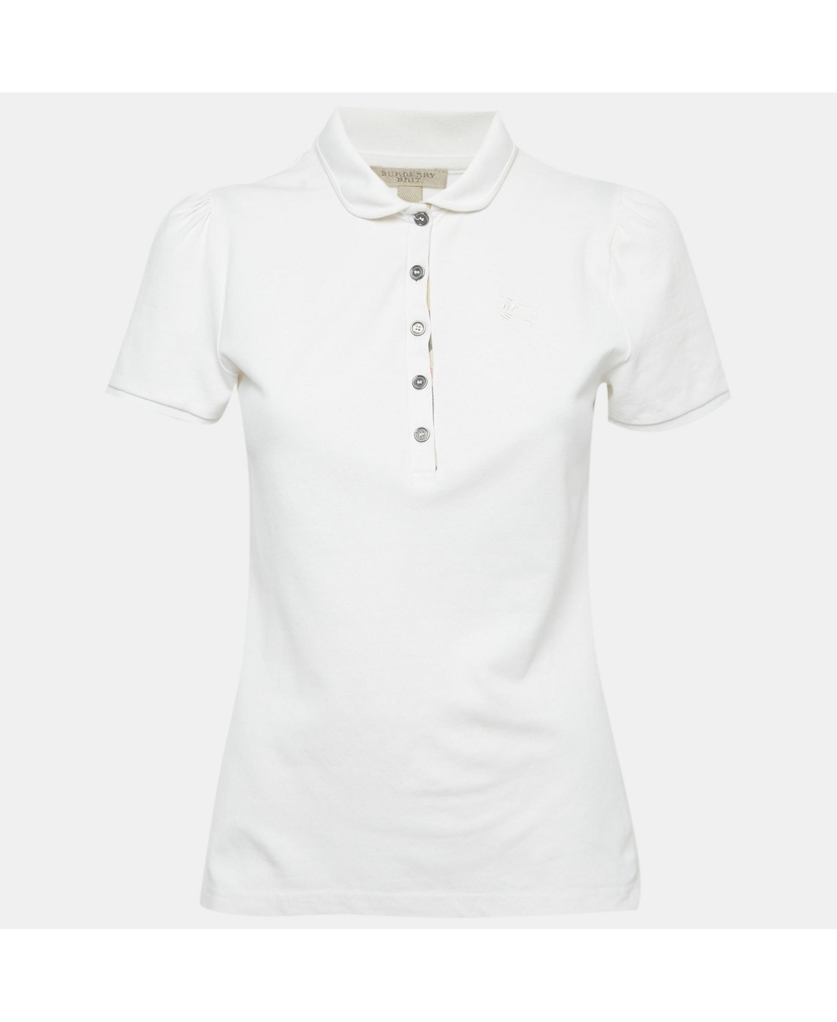 Pre-Owned Burberry Women's Brit Cotton Pique Polo T-Shirt