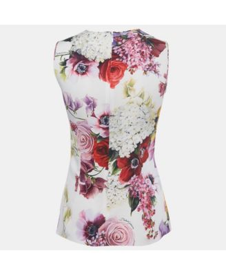 Women's Floral Print Silk Sleeveless Top