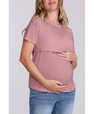 Women's Crewneck Short Sleeve Nursing Tee - Motherhood Maternity