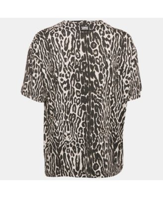 Women's Monochrome Leopard Print Jersey T-Shirt